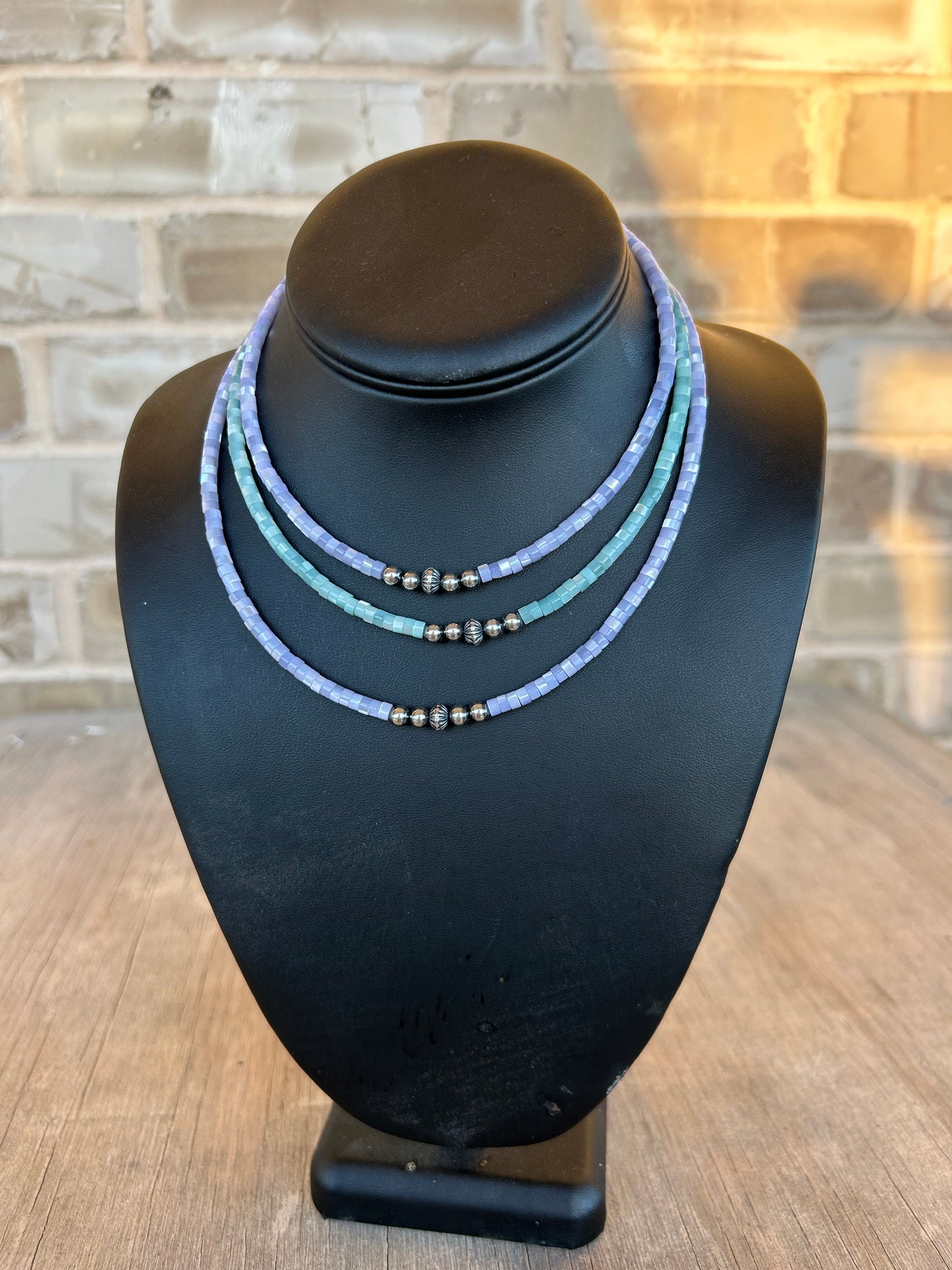 Blue Heishi Bead Choker